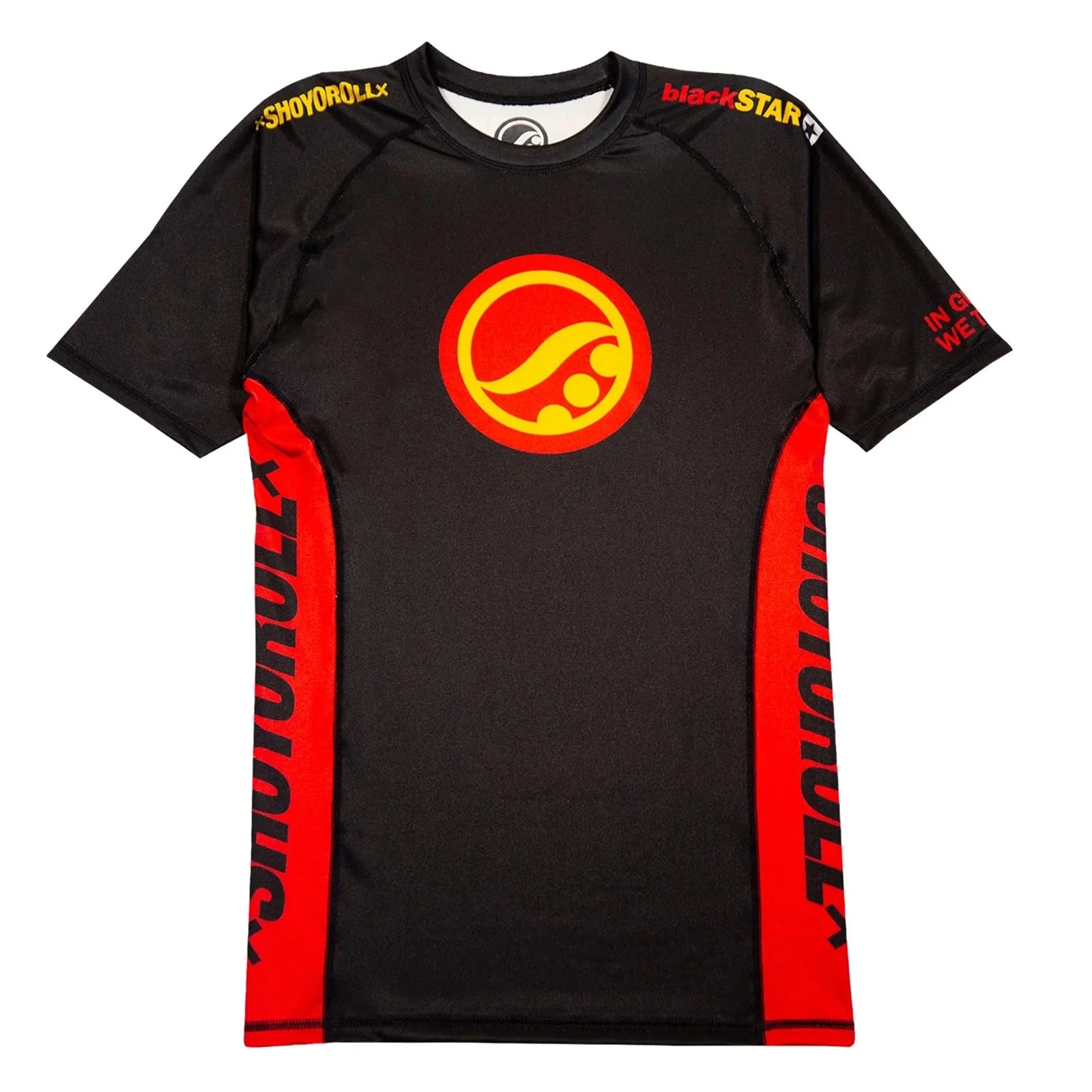 BJJ No GI Shoyoroll Batch 146 Black STAR Retro SS Training Rash guard