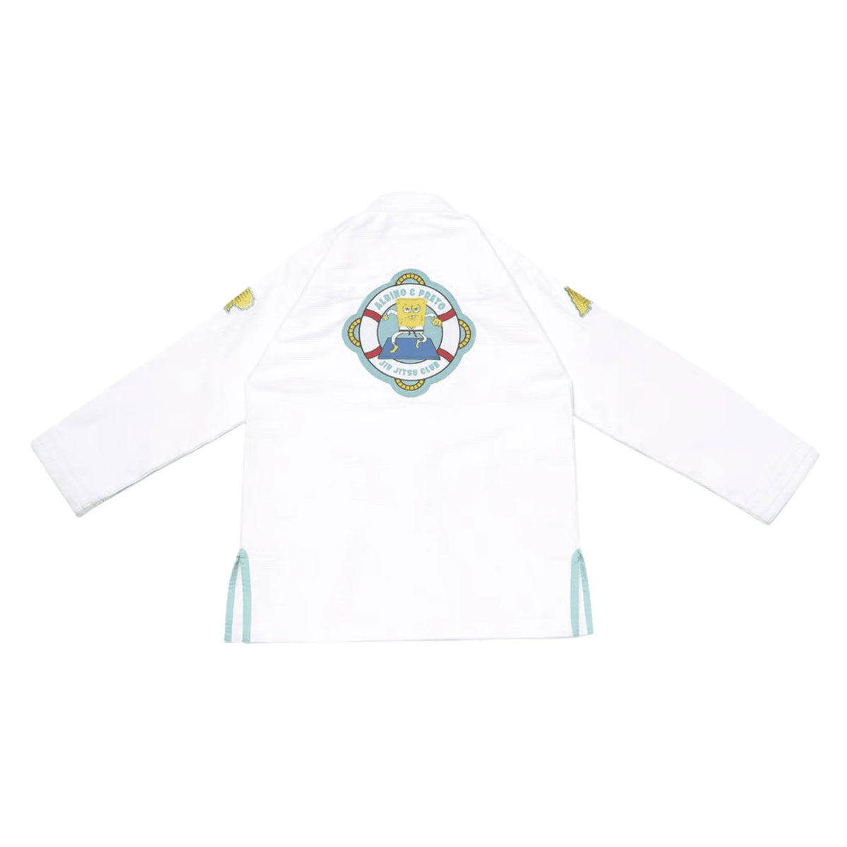 Kids BJJ Gi A&P Batch 73 SpongeBob White Pearl Weave Jiu Jitsu Kimono